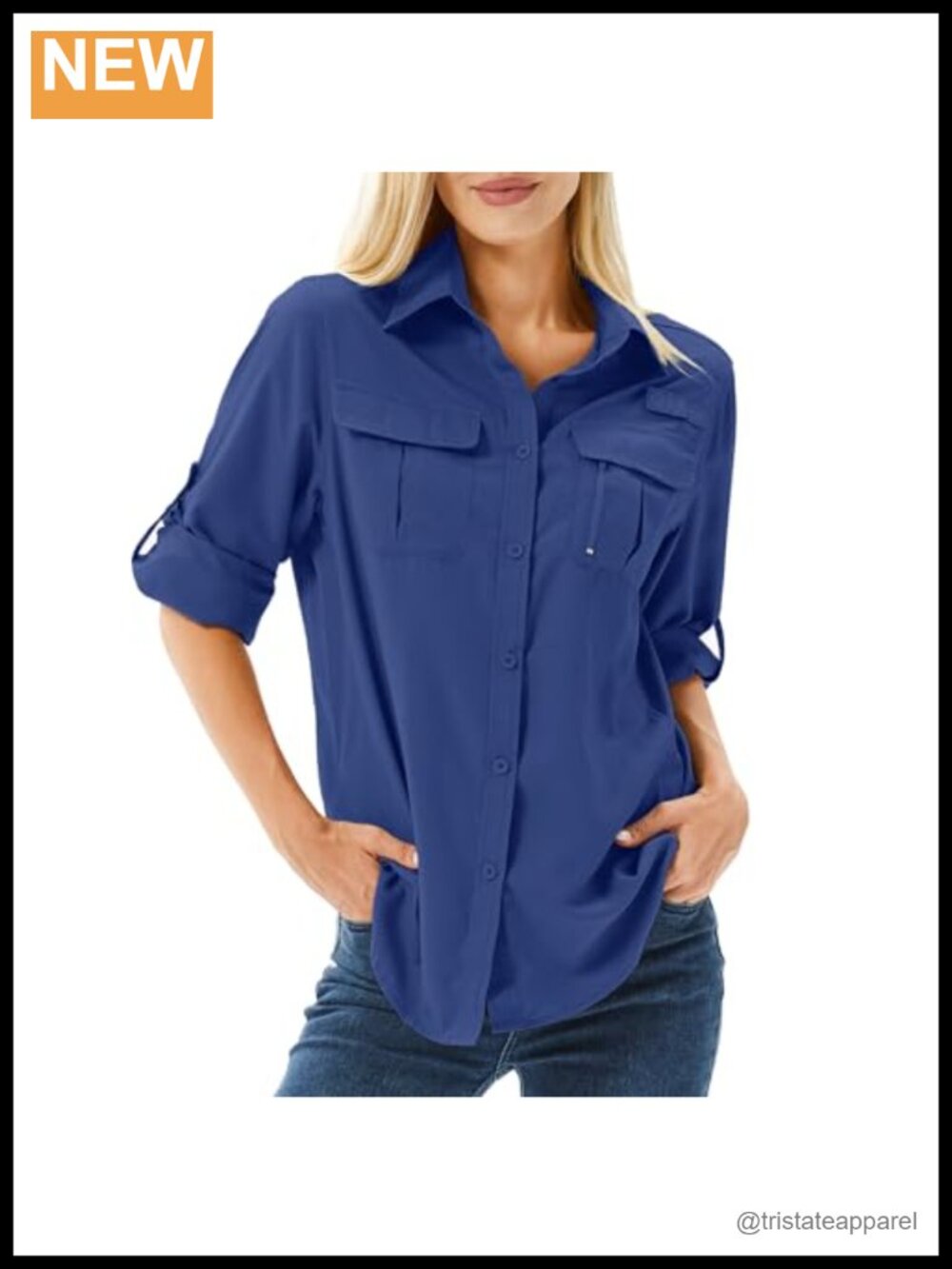 UPF 50 Long Sleeve Sun Protection Safari Hiking Shirts - Polyester
